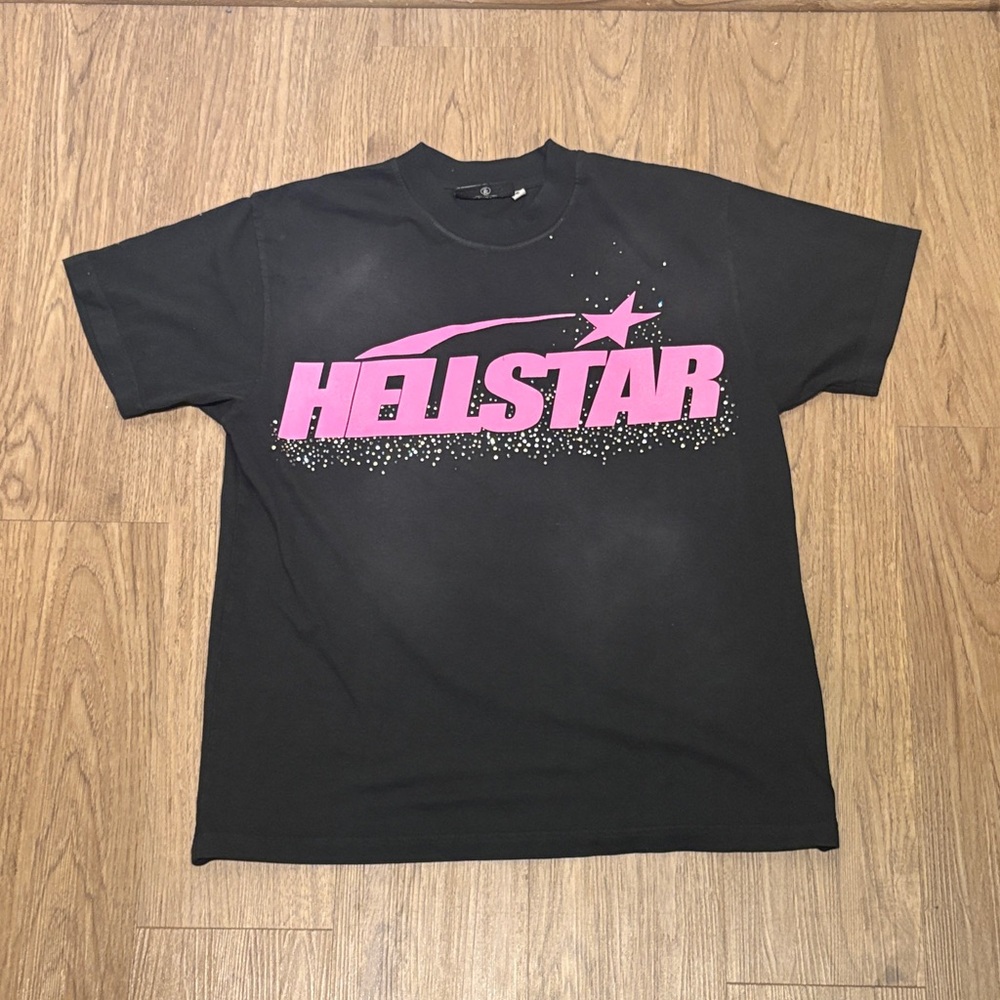 Hellstar Black and Pink Rhinestone Tee